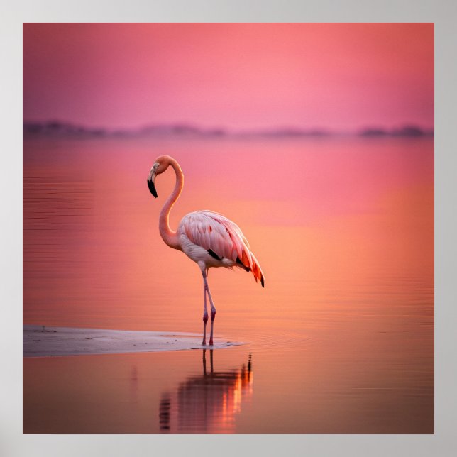 Blush Gold Flamingo Grace Poster (Vorne)