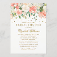 Blush Gold Floral Glitzer Brautparty