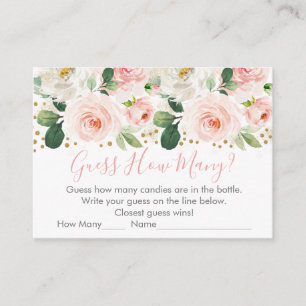 Blush & Gold Floral Guess Wie viele Dusche Spiel Begleitkarte