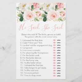 Blush Gold Floral sagte sie sagte Bridal Game