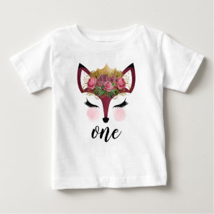 Blush & Gold Fox Princess Baby T-shirt