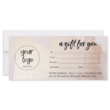 Blush-Gold-Geschenkgutschein mit Logo
