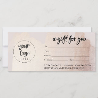 Blush-Gold-Geschenkgutschein mit Logo