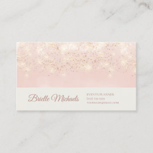 Blush Gold Glitter Eventplaner Visitenkarte