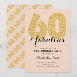 Blush Gold Glitzer 60 & Fantastische Geburtstagspa Einladung