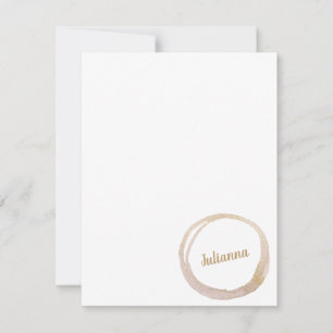 Blush Gold Glitzer Abstrakt Circle Personalisiert Mitteilungskarte
