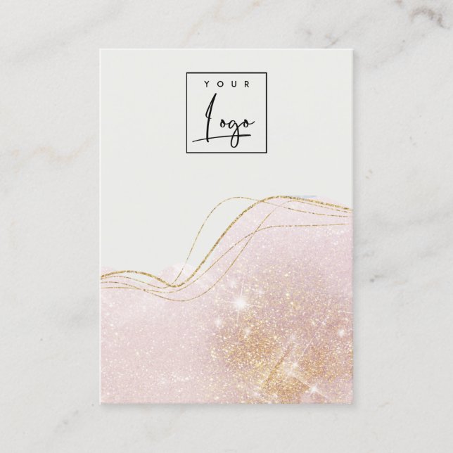 Blush Gold Glitzer Logo Blank Juwelier Display Visitenkarte (Vorderseite)
