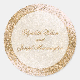 Blush Gold Glitzer Sparkle Runder Aufkleber
