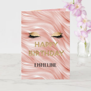 Blush Gold Glitzern Eyelashes Karte