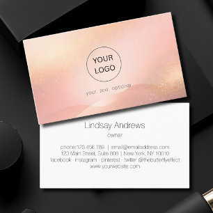 Blush Gold Glow Logo Salon Visitenkarte