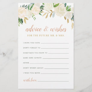 Blush Gold Green Floral Mr. and Mrs. Advice wünsch