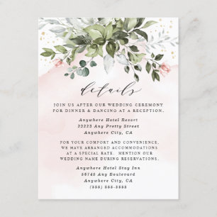 Blush Gold Greenery Succulent Dusty Blue Wedding Begleitkarte