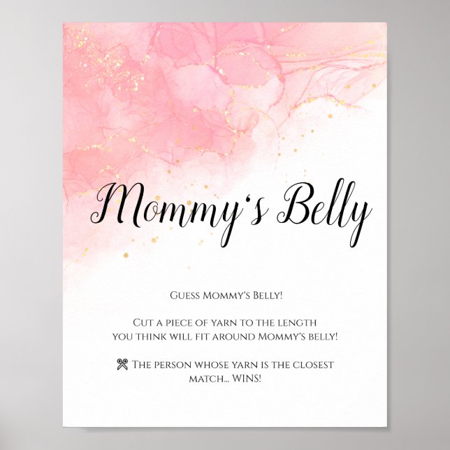 Blush Gold Guess Mommy's Bauch Poster (Vorne)