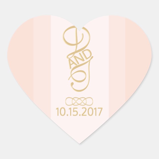 Blush Gold Heart Stickers (Vorderseite)