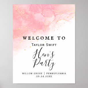 Blush & Gold Hens Party Welcome Poster