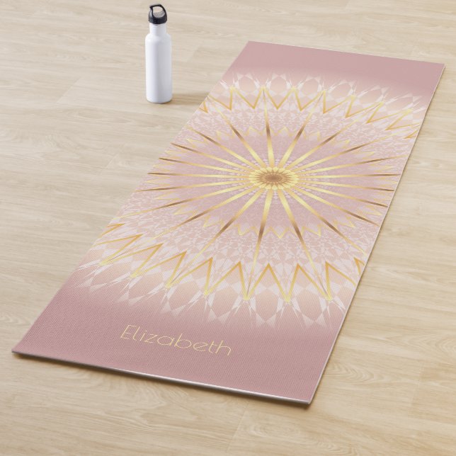 Blush Gold Mandala Ihr Name Yoga Mat Yogamatte (Beispiel)
