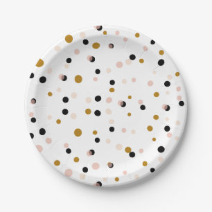 Blush & Gold Modern Confetti Musterpapierplatte Pappteller