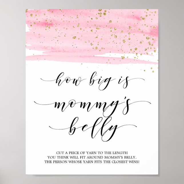 Blush & Gold Mommy's Bengy Baby Shower Poster (Vorne)
