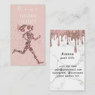 Blush & Gold Personal Trainer Social Media Geschäf Visitenkarte