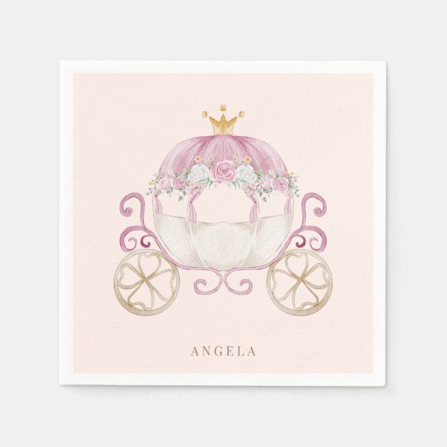 Blush & Gold Princess Baby Showcocktail Serviette (Vorderseite)