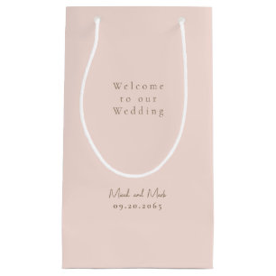 Blush-Gold-Textnamen Hochzeit Kleine Geschenktüte