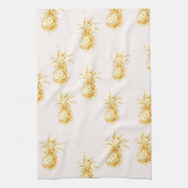 Blush Gold Tropical Pineapses Geschirrtuch