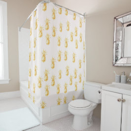 Blush Gold Tropische Ananas Duschvorhang