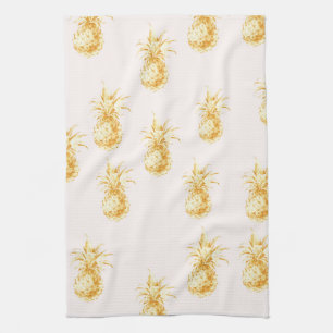 Blush Gold Tropische Ananas Geschirrtuch