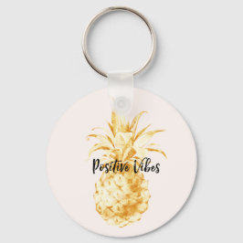 Blush Gold Tropische Ananas Schlüsselanhänger