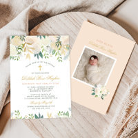 Blush Gold und Green Floral Baby Girl Taufe