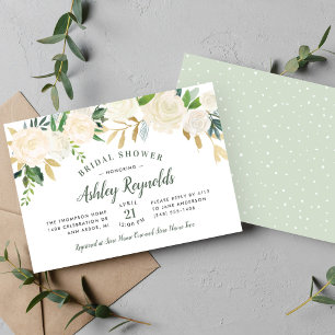 Blush Gold und Green Floral Wedding Brautparty Einladung