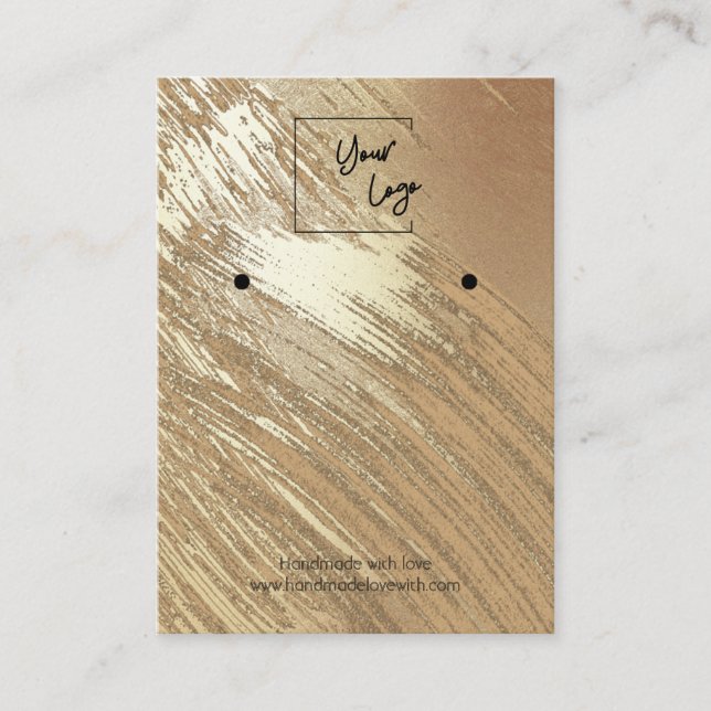 Blush gold Wasserfarben-Logo-Anzeige Visitenkarte (Vorderseite)