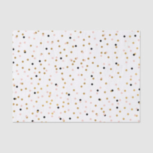 Blush, goldschwarz farbige Konfetti Dots Muster Seidenpapier