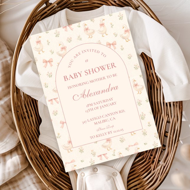 Blush Goose Storybook Baby Shower Einladung (Von Creator hochgeladen)