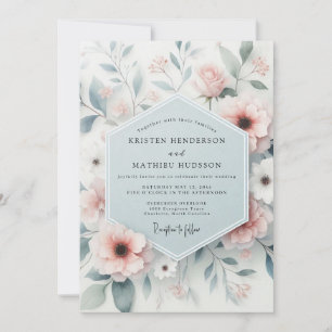 Blush Gossamer Bloom Hochzeit Einladung