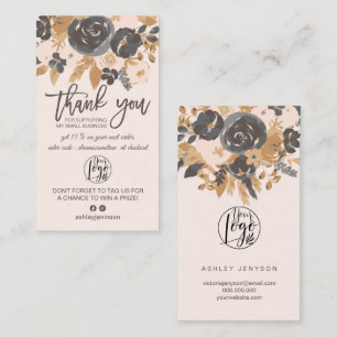 Blush grau boho Blumenschrift Logo-Reihenfolge dan Visitenkarte
