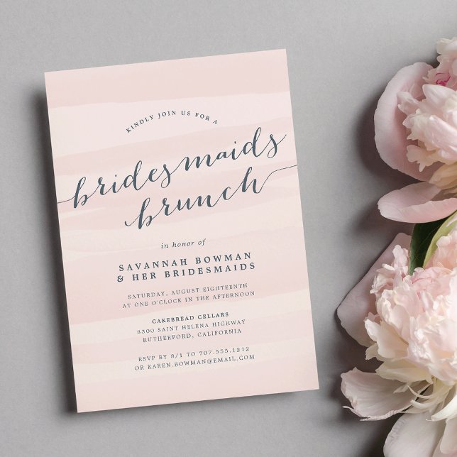 Blush & Gray Bridesmaids Einladung zum Brunch (Von Creator hochgeladen)