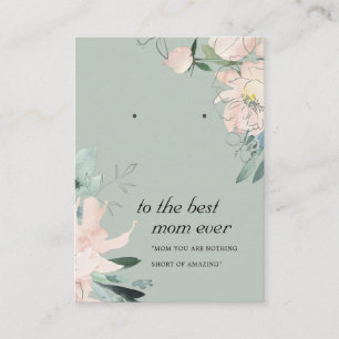 BLUSH GRAY FLORAL MAMA GIFT EARRING DISPLAY CARD PLATZKARTE