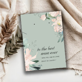 BLUSH GRAY FLORAL MAMA GIFT NECKLACE EARRING CARD PLATZKARTE
