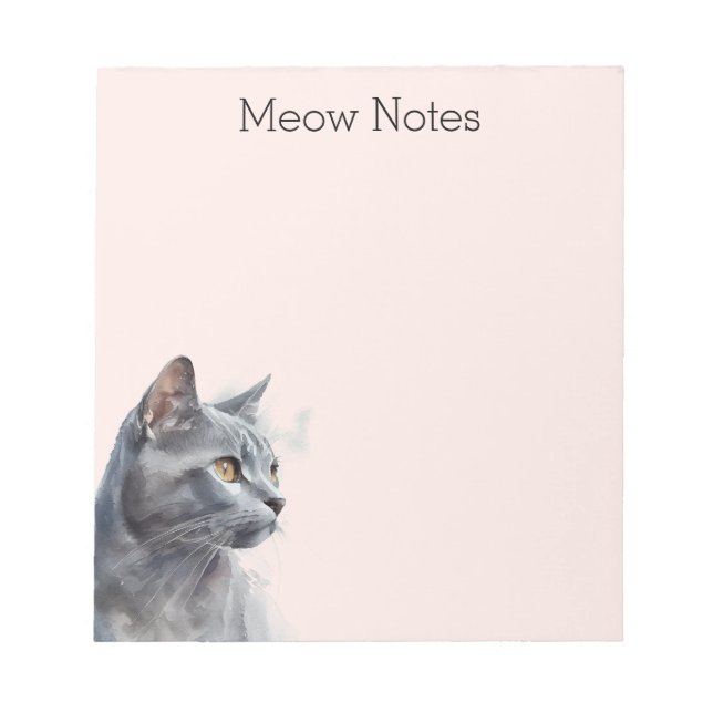 Blush Gray Kitty Cat Notizblock (Vorderseite)