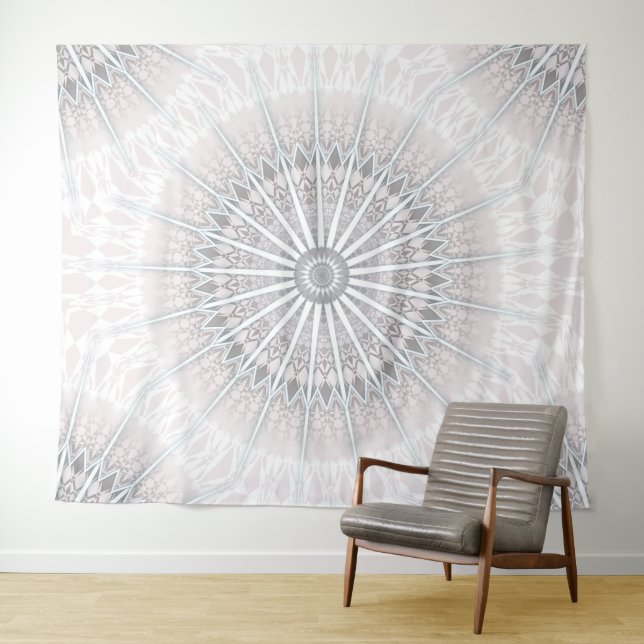 Blush Gray Mandala Wandteppich (Beispiel (Horizontal))