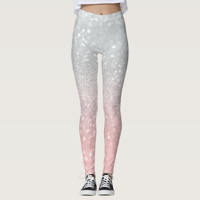 Blush Gray Princess Glitzer #1a (Imitate Glitzer) Leggings (Vorderseite)