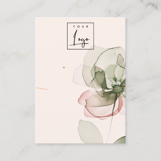 Blush-Green-Blume-Logo Visitenkarte (Vorderseite)