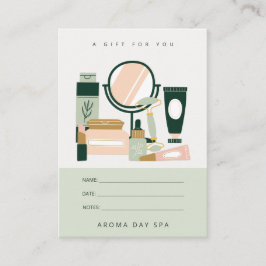 Blush Green Makeup Artist Cosmologe Gift Card Terminkarte