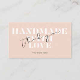 Blush Handmade With Love Thank You Small Business Visitenkarte