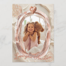 Blush Heirloom Heart Photo Frame Loving Keepsake Feiertagskarte
