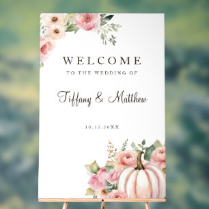 Blush Hochzeit im Herbst Welcome Acrylschild