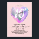 Blush Holographic Foil Heart Balloon Sweet 16 Einladung<br><div class="desc">Diese junge, moderne und niedliche 16 . Geburtstag Geburtstagsfeier ist perfekt für das trendige und stilvolle Mädchen. Die Imitate sind grün, rosa, lila und blau-irisierend mit einer holografischen Folie bedruckt und verfügen über einen großen "16" auf einem schlichten rosa Hintergrund. Es ist ein elegantes, cooles, hübsches und chic lustiges Design!...</div>