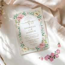 Blush Hydrangea Floral Wedding Card