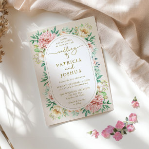 Blush Hydrangea Floral Wedding Card Einladung
